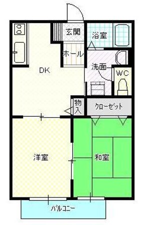 リバティハイツA棟の物件間取画像